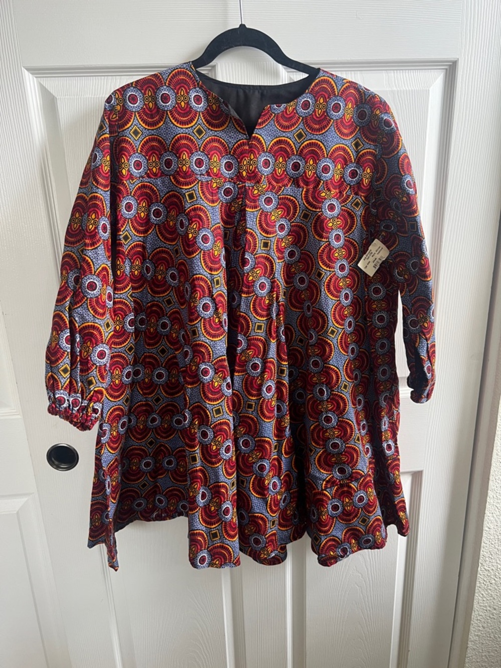 Vibrant Multicolor Geometric African Inspired Dress